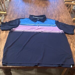 adidas Men's Polo Shirt in Navy, Blue, and Purple